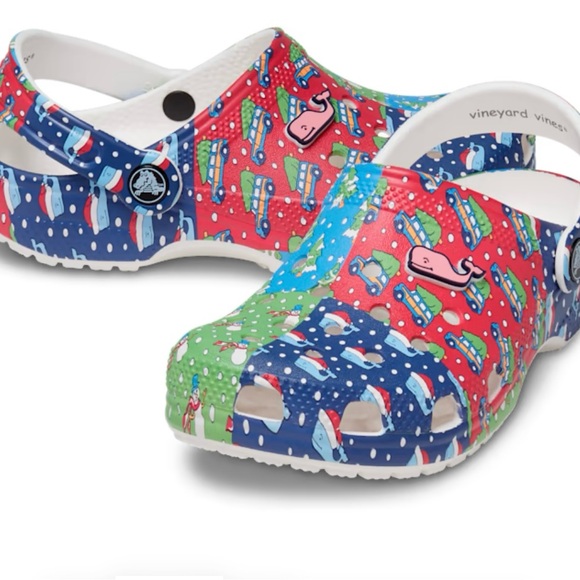 NWT Crocs x Vineyard  Vines Kids’ Crocs™ Holiday Patchwork Clogs SZ-C12 - Picture 3 of 15